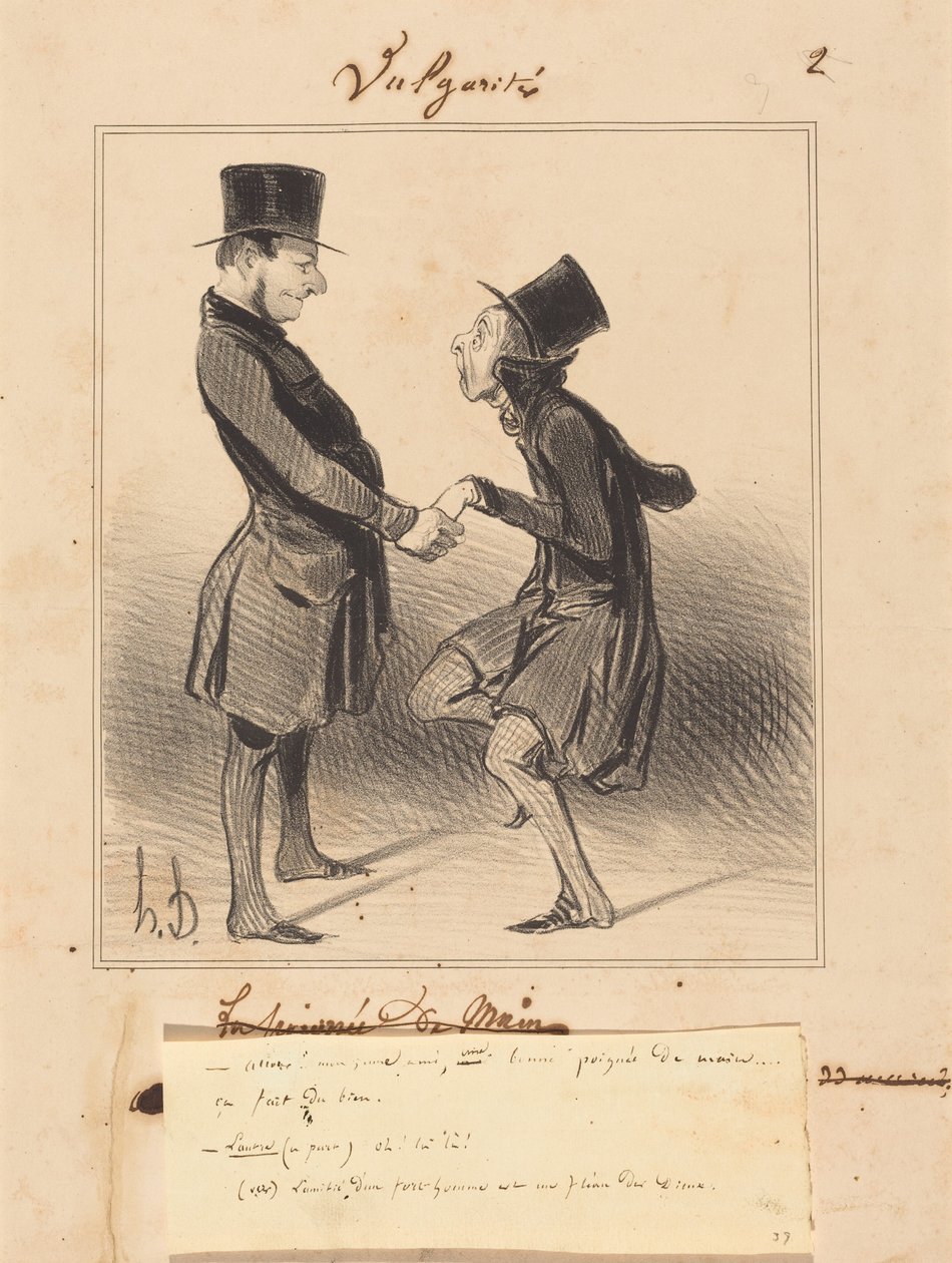 Gyerünk! Fiatal barátom, egy jó kézfogás... alkotó: Honoré Daumier