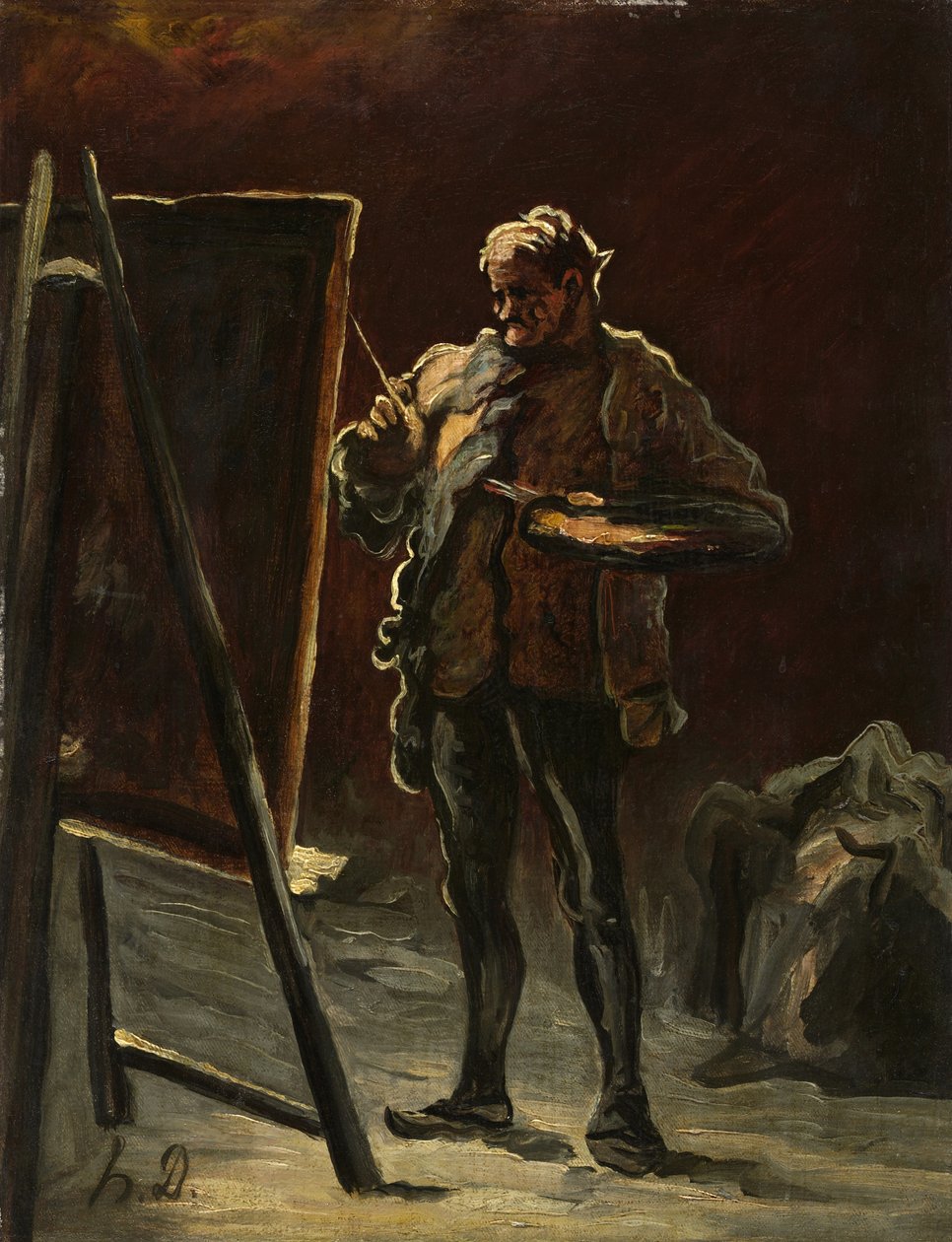 Egy művész, 1870-75 körül (olaj, vászon, panelen) alkotó: Honoré Daumier