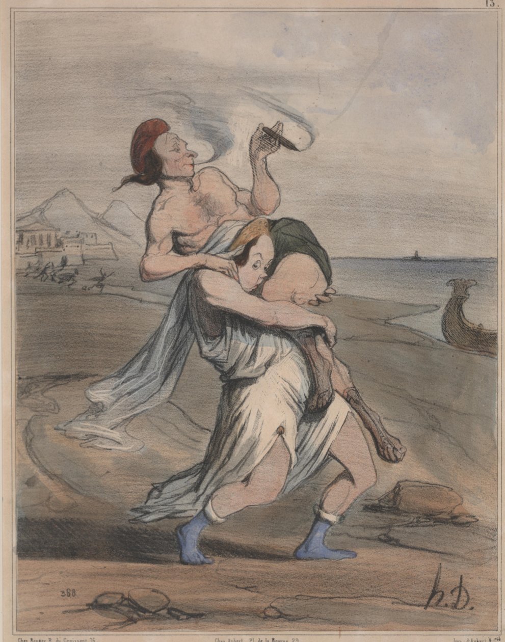 Ókori történelem, sz. 13: Helen elrablása (Ókori történelem, 13. sz.: Helén elrablása) alkotó: Honoré Daumier