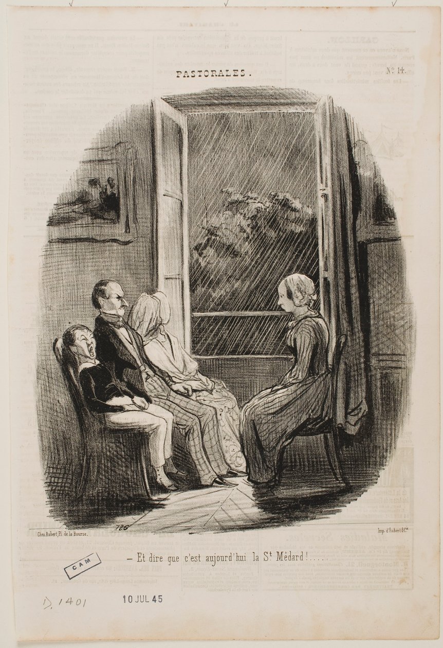 És arra gondolni, hogy ma Szent Médard napja van! alkotó: Honoré Daumier