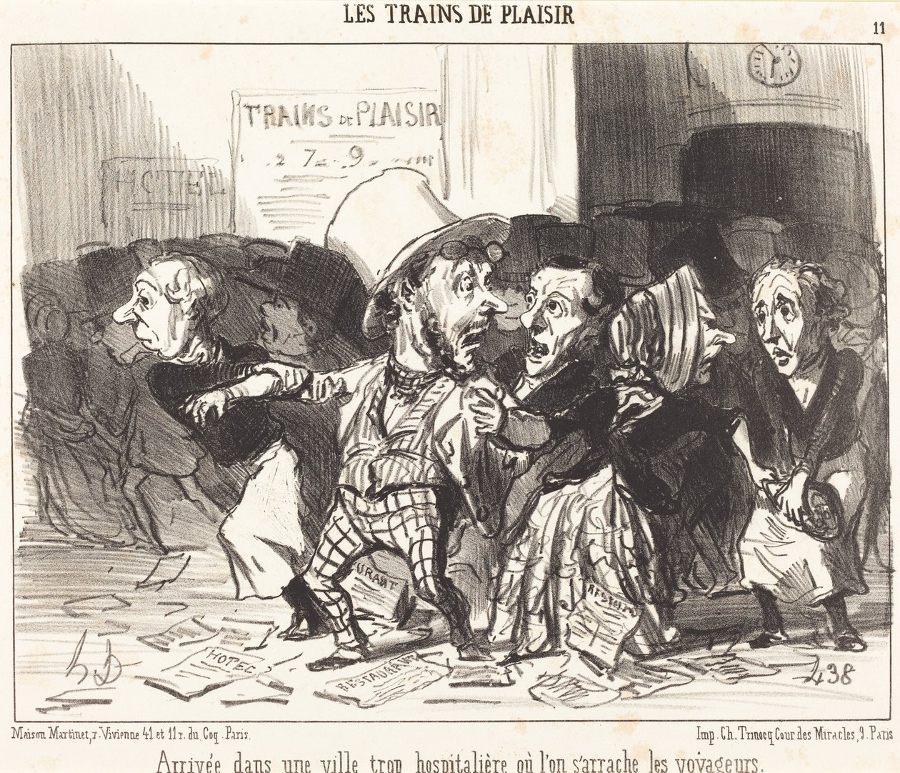 Érkezés egy túlságosan vendégszerető városba... alkotó: Honoré Daumier
