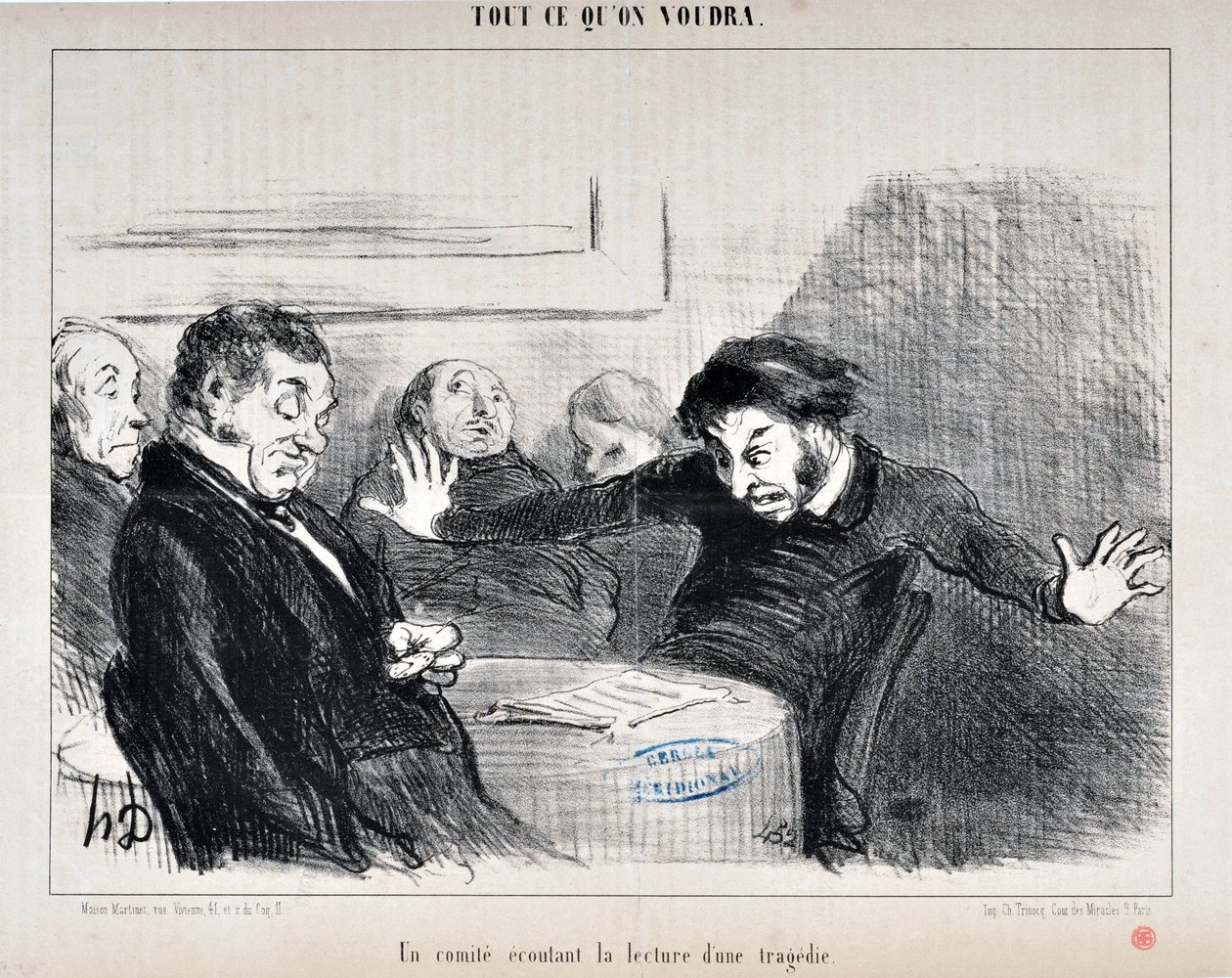 Honore Daumier (1808-1879) alkotásai. Charivari 1852-ből származik: Serie ALL CE QU