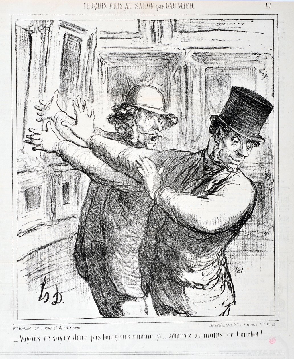 Honore Daumier (1808-1879) alkotásai. Charivari 1865-ből származik: Serie Sketches Taken at the Salon “” - Ne legyünk már így burzsoáak... csodáld meg legalább ezt a Courbet-t! “” SZÉPMŰVÉSZETI MÚZEUM – LONGCHAMP PALOTÁJA, MARSEILLE alkotó: Honoré Daumier