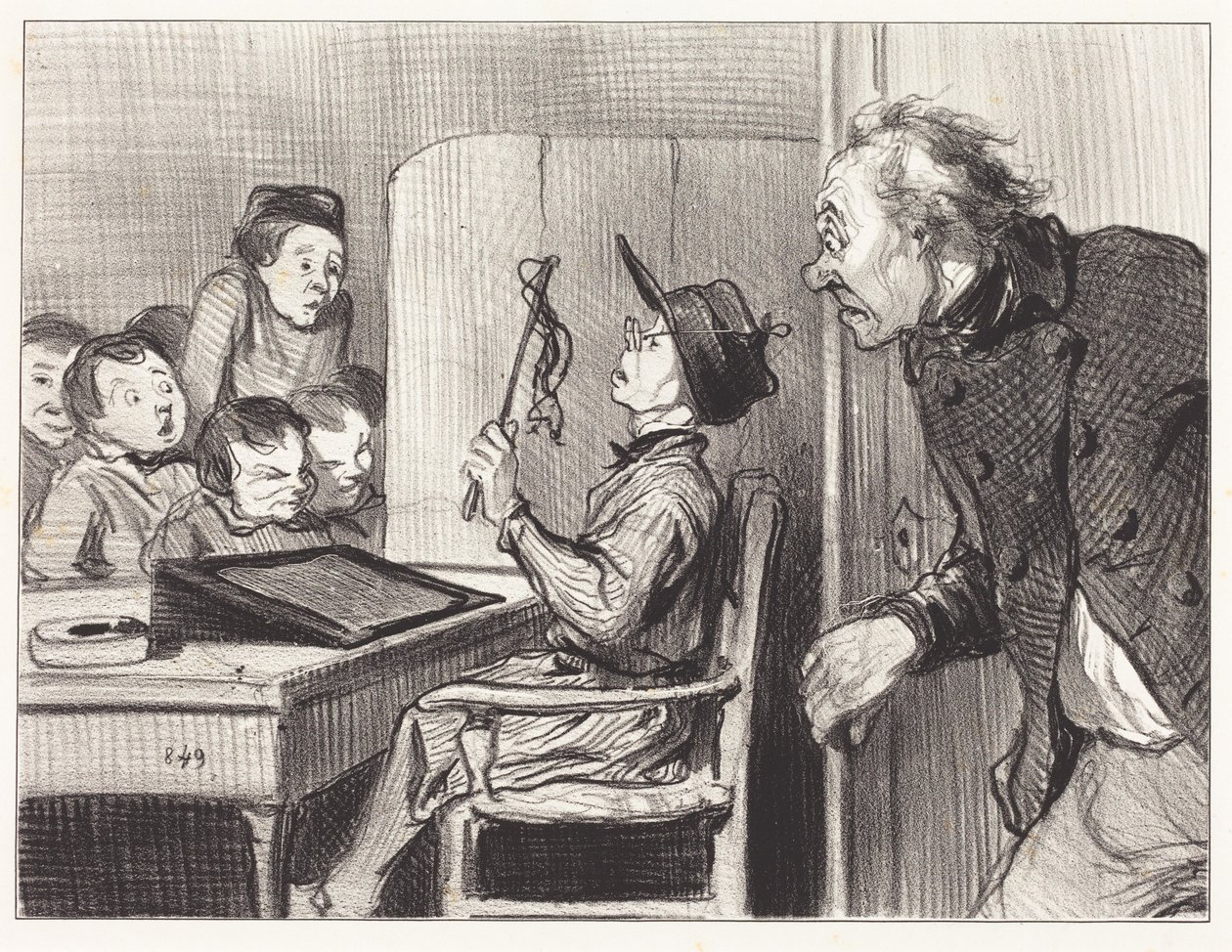 Várj csak... majd adok én neked... az iskolamestertől alkotó: Honoré Daumier