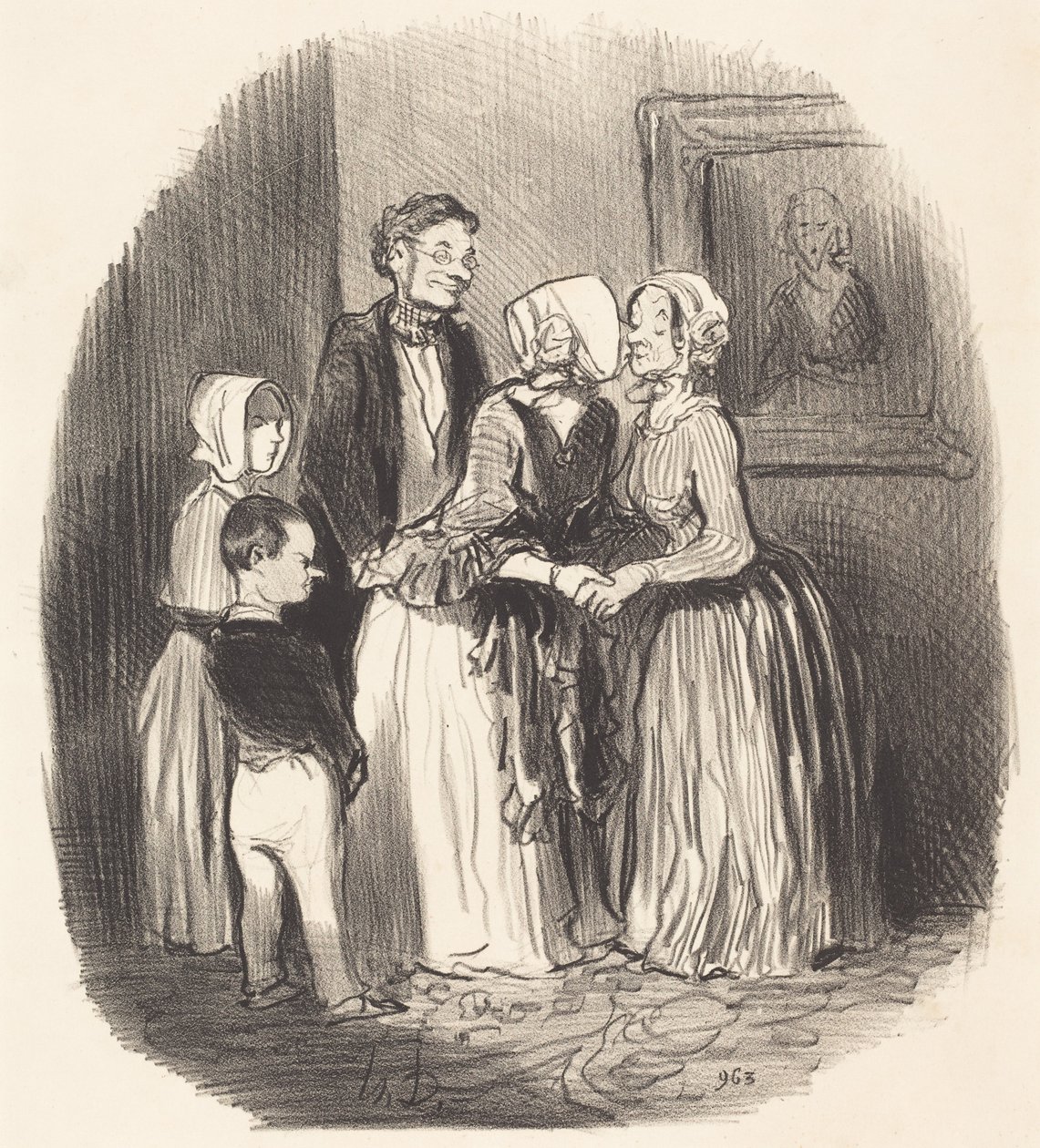 Újévkor látogassa meg... Rabourdin nénit alkotó: Honoré Daumier