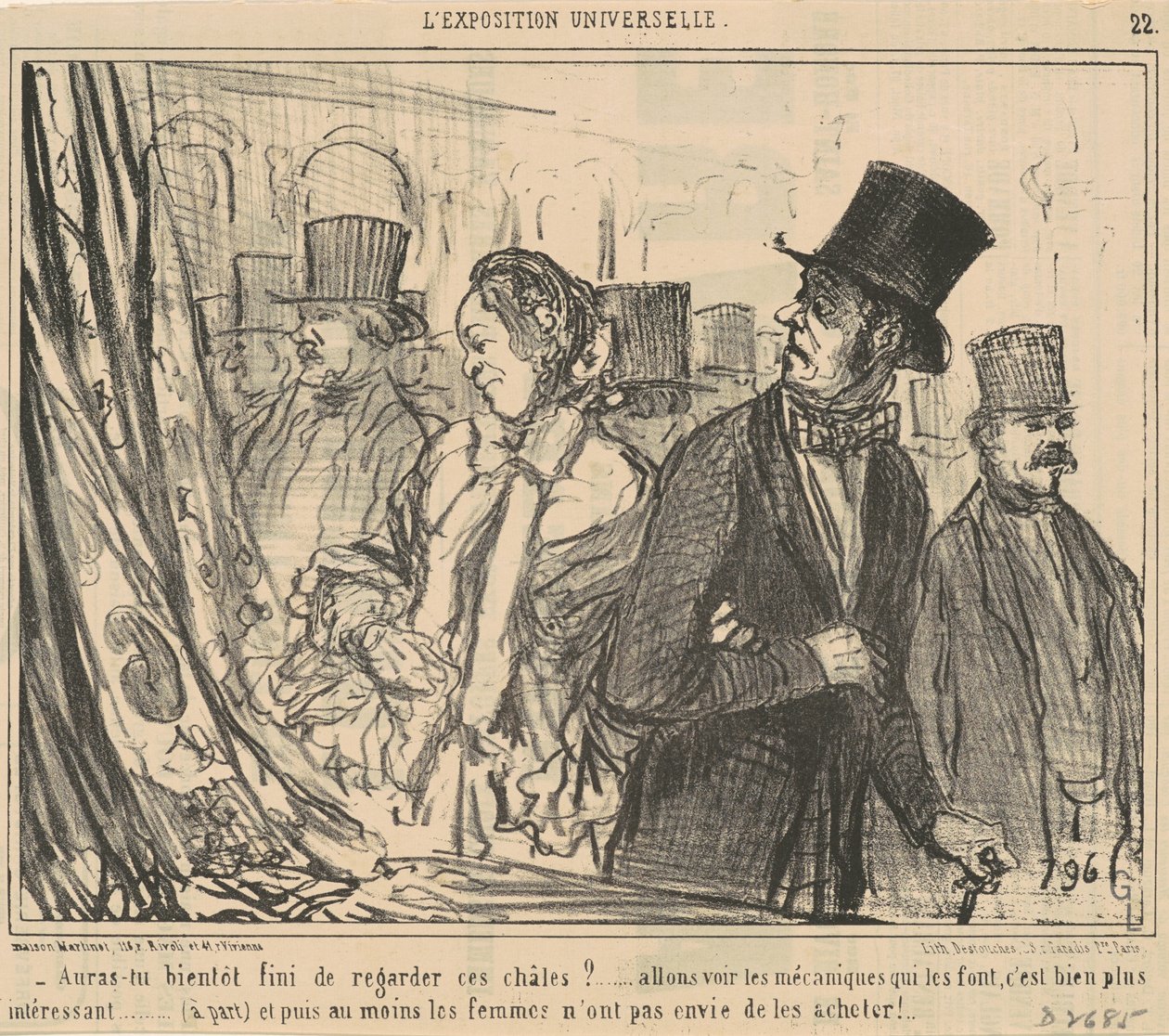 Hamarosan végez a kendővel? alkotó: Honoré Daumier