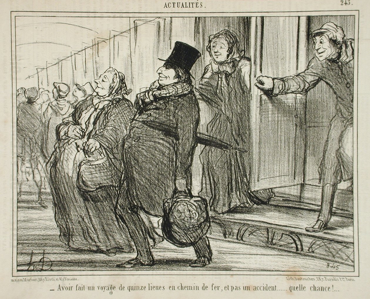 Tizenöt lieue-t utazni vonattal... alkotó: Honoré Daumier