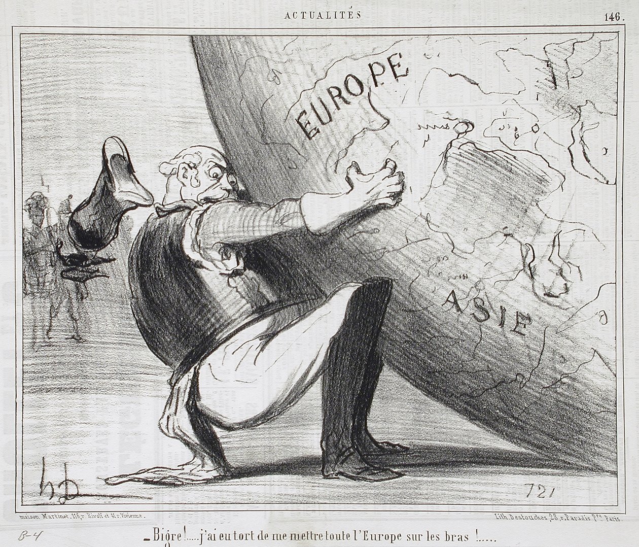 A fene!... Hibáztam, hogy egész Európát a karomra vettem! alkotó: Honoré Daumier