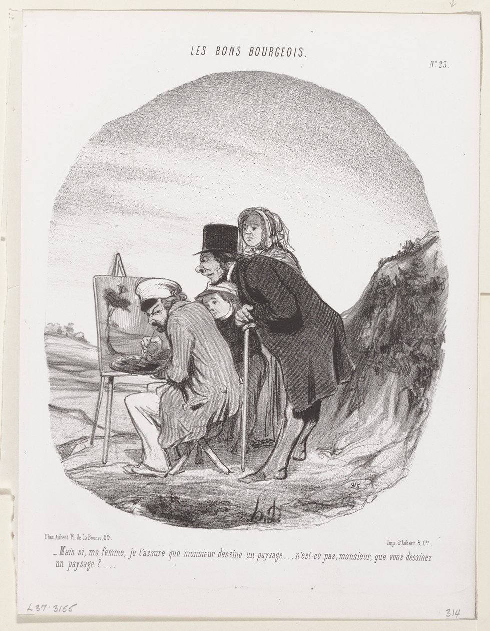 De igen, feleségem, biztosítom, hogy az úr tájképet rajzol ... tájkép ez, uram, nem igaz? alkotó: Honoré Daumier