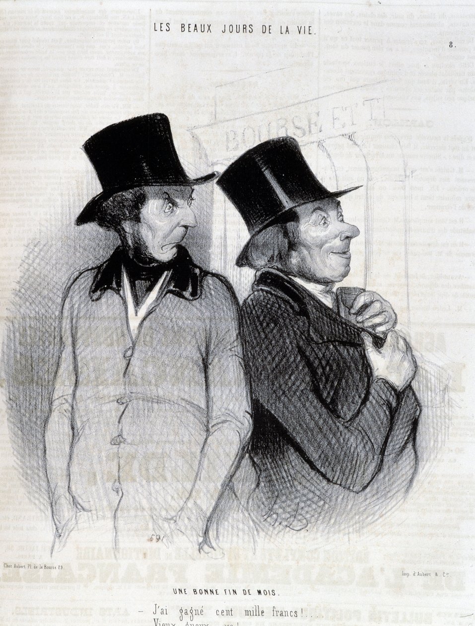 Rajzfilm az ösztöndíjasokról - Daumier, a „Charivari”-ban, 1844.04.16. alkotó: Honoré Daumier