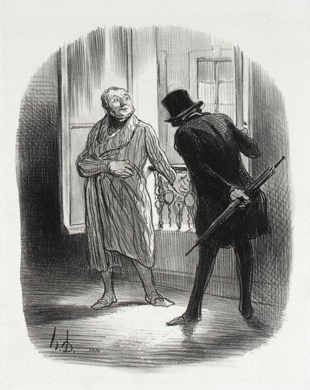 Ez a lakás egy kicsit drága a Királyi térhez képest... alkotó: Honoré Daumier