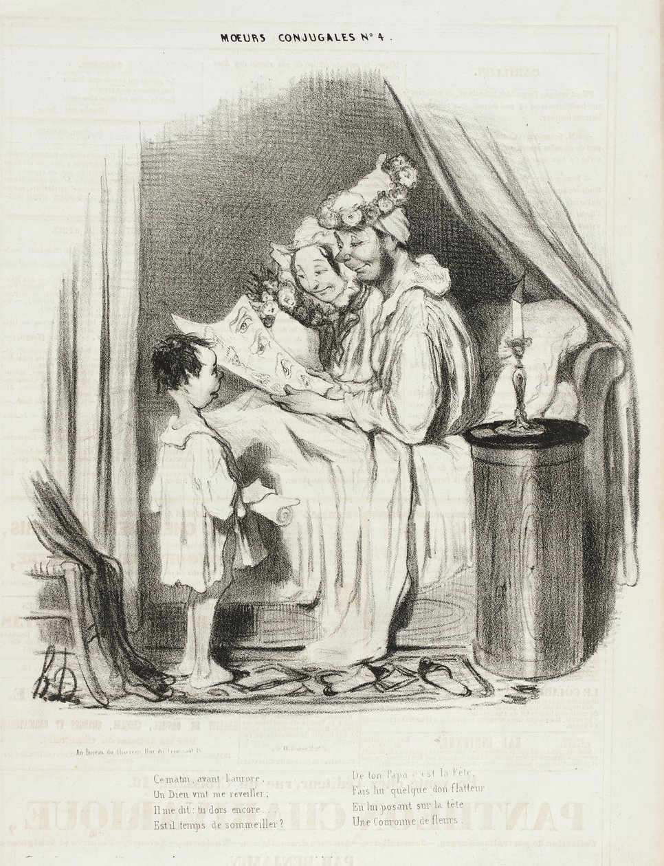 Ma reggel, hajnal előtt, egy Isten jött, hogy felébresszen... alkotó: Honoré Daumier