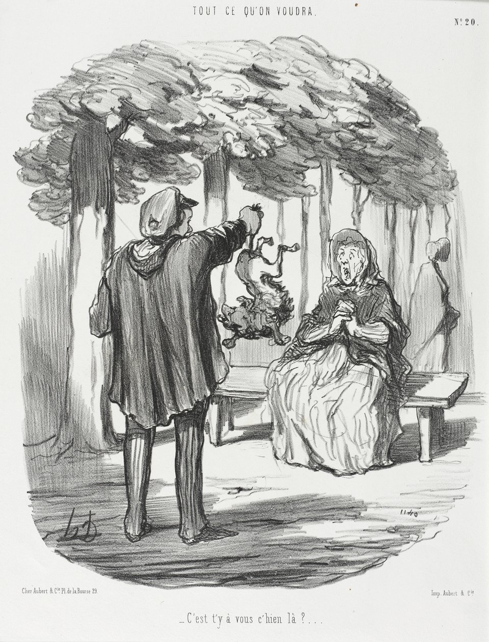 Az a kutya ott az öné? alkotó: Honoré Daumier