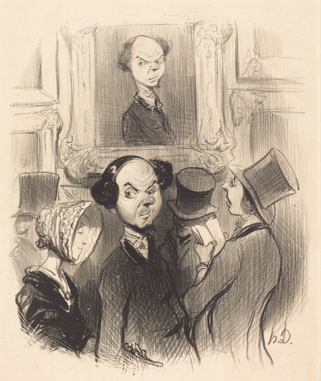 Elragadtatva, hogy kiállítva látja magát... alkotó: Honoré Daumier