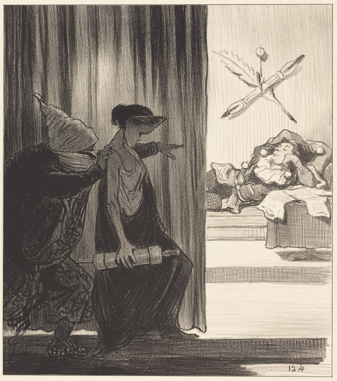 Clytemnestra lökte Mimi Véron... alkotó: Honoré Daumier