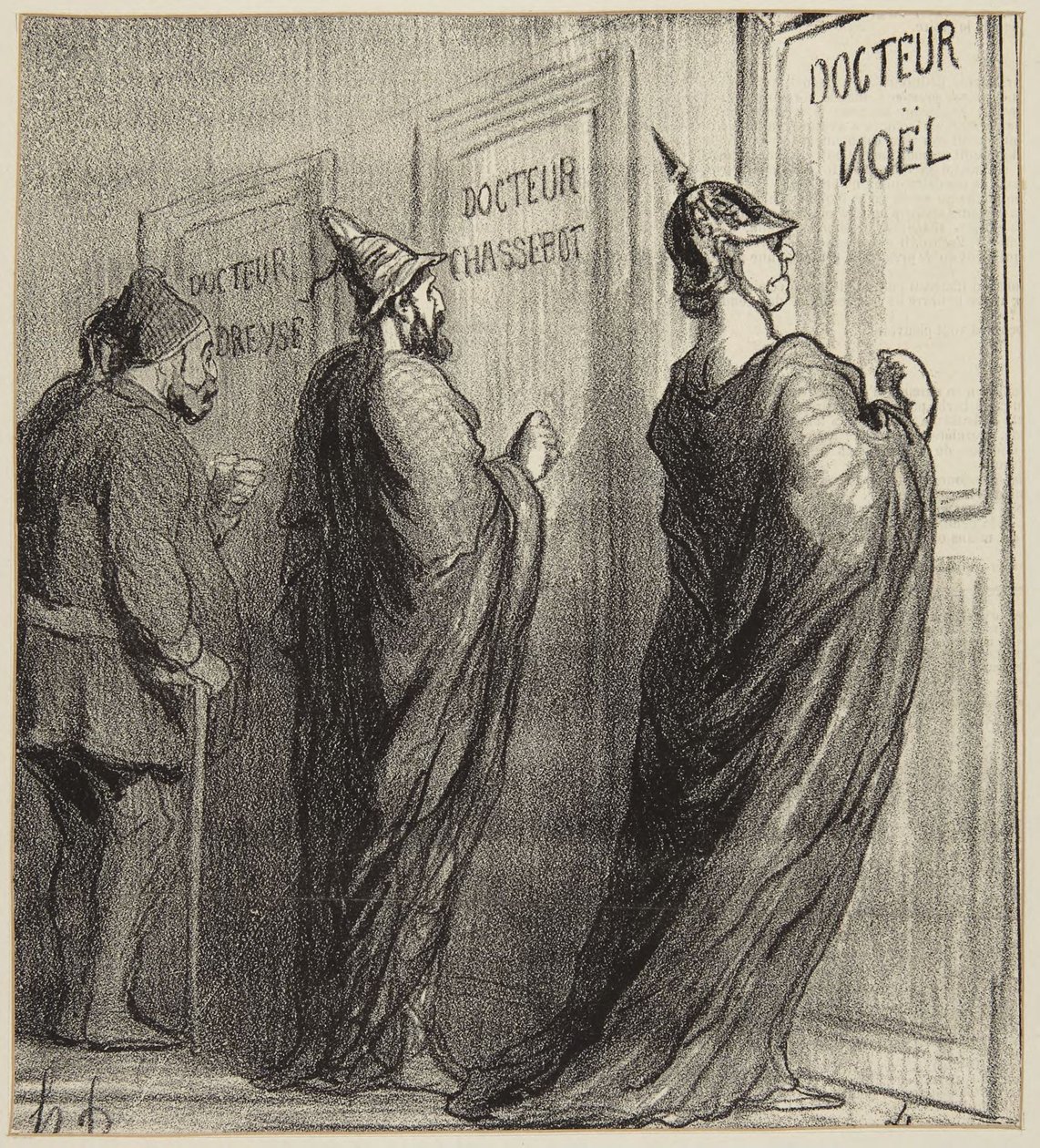 „Nem ingyenes konzultációk” alkotó: Honoré Daumier