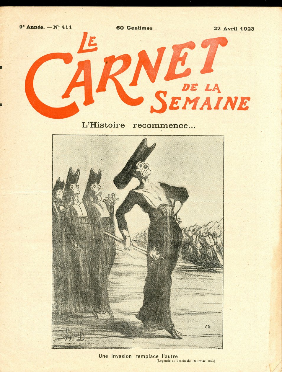 „A hét könyve” címlapja, Satiric, fekete-fehér alkotó: Honoré Daumier
