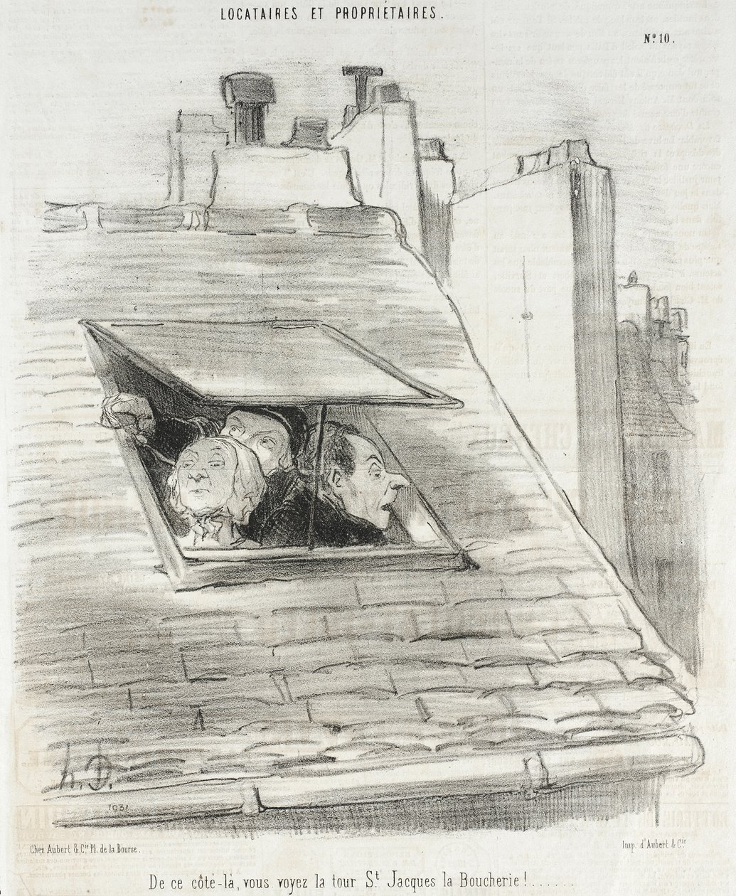 Erről az oldalról láthatja a Szent Jakab-tornyot... alkotó: Honoré Daumier