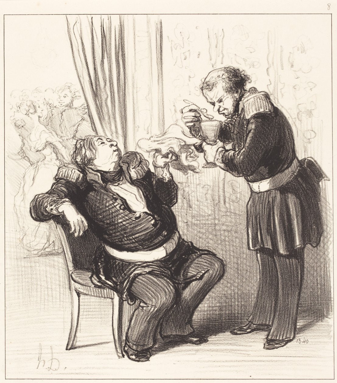 Biztosan túl jól szórakozunk, Guillochard!... alkotó: Honoré Daumier