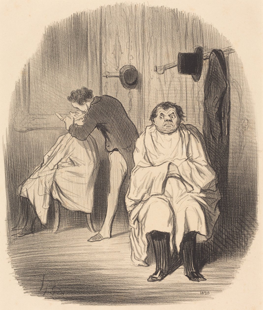 Az ördögbe! ... Úgy látszik, a borotva nem valami jó ... alkotó: Honoré Daumier