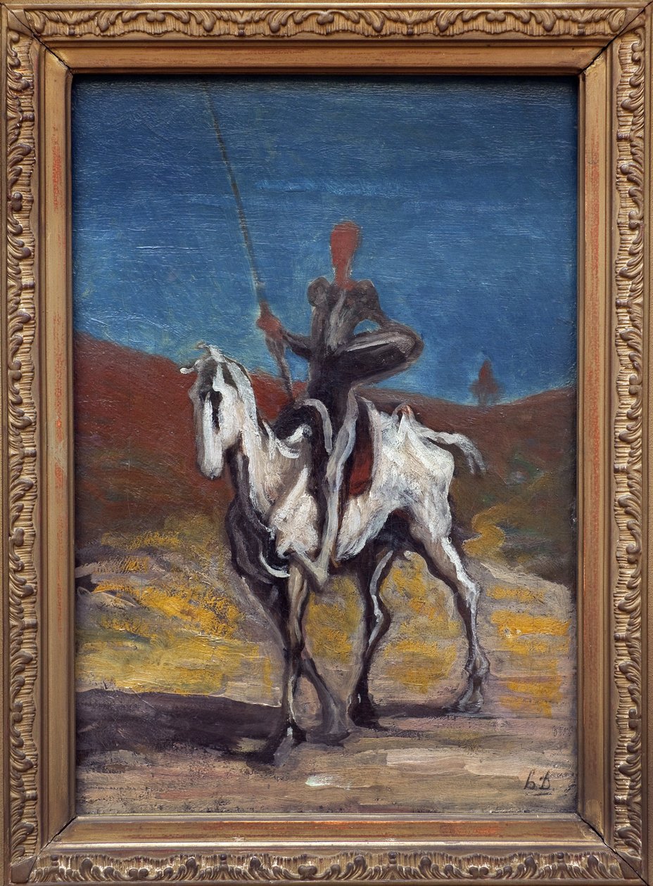 Don Quijote. Honore Daumier (1808-1879) festménye, olaj, vászon, 1868 körül. Francia művészet alkotó: Honoré Daumier