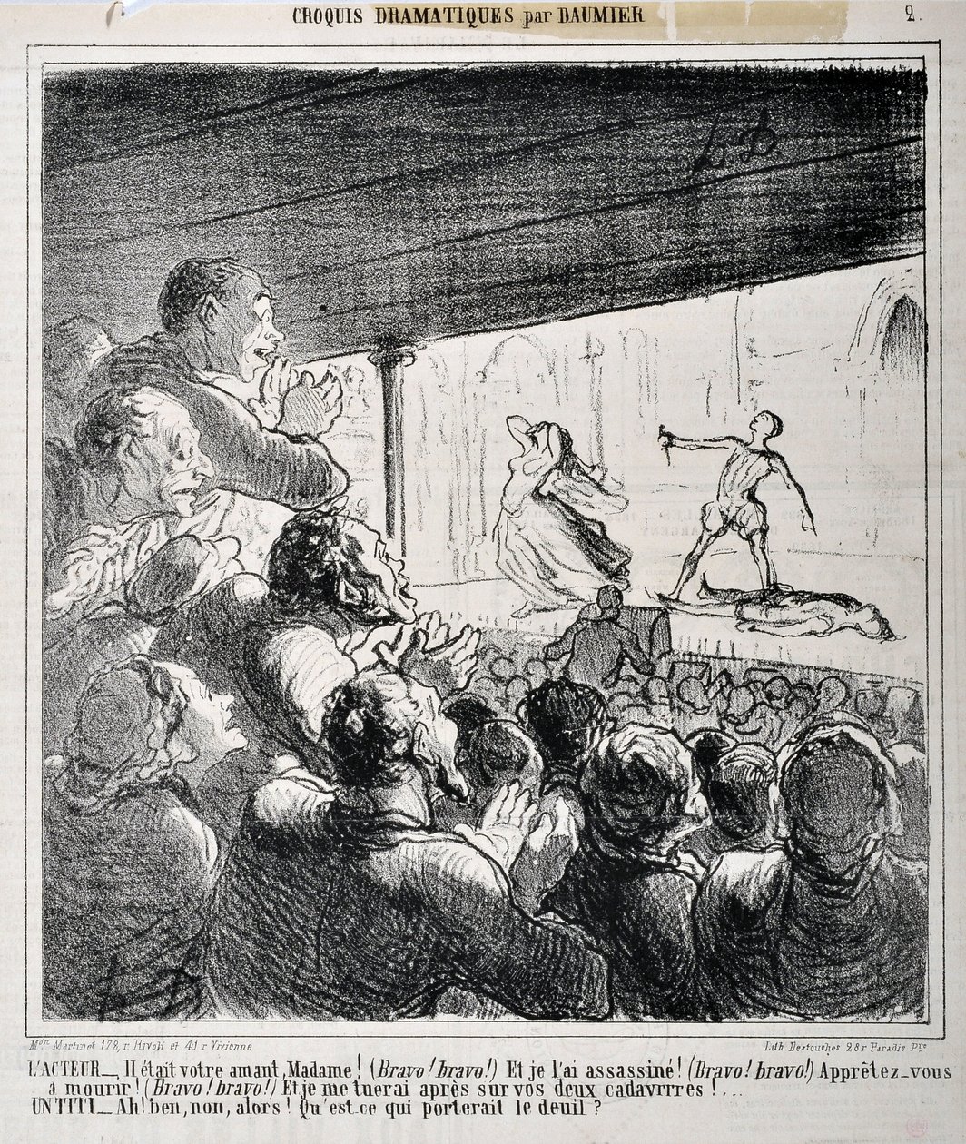 Dráma vázlat: "" Ő volt a szeretője, Madame ... "" Honore Daumier (1808-1879) metszete a "" Le Charivari "-ban. Palais Longchamp, Marseille-i Szépművészeti Múzeum. alkotó: Honoré Daumier
