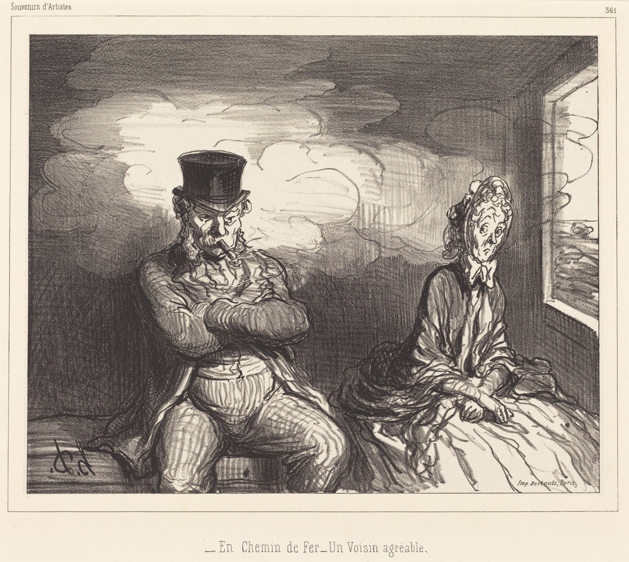 A vasúton... egy kedves szomszéd alkotó: Honoré Daumier