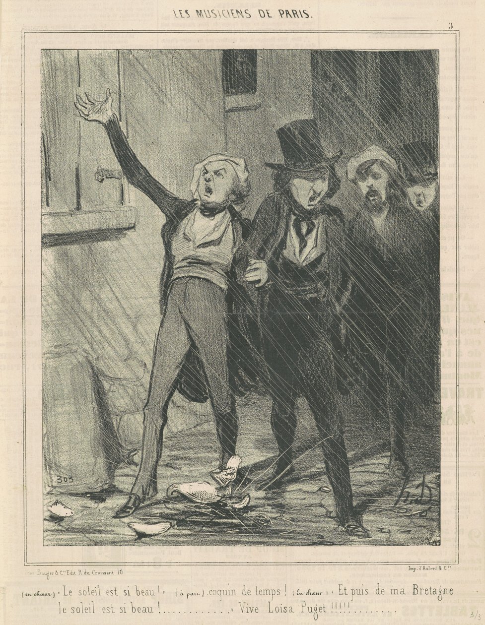 Kórusban. Olyan gyönyörű a nap... alkotó: Honoré Daumier