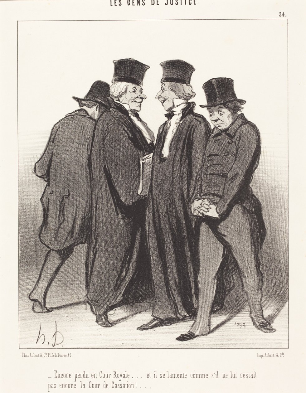 Megint elbukott a Királyi Bíróságon… és még panaszkodik is… alkotó: Honoré Daumier