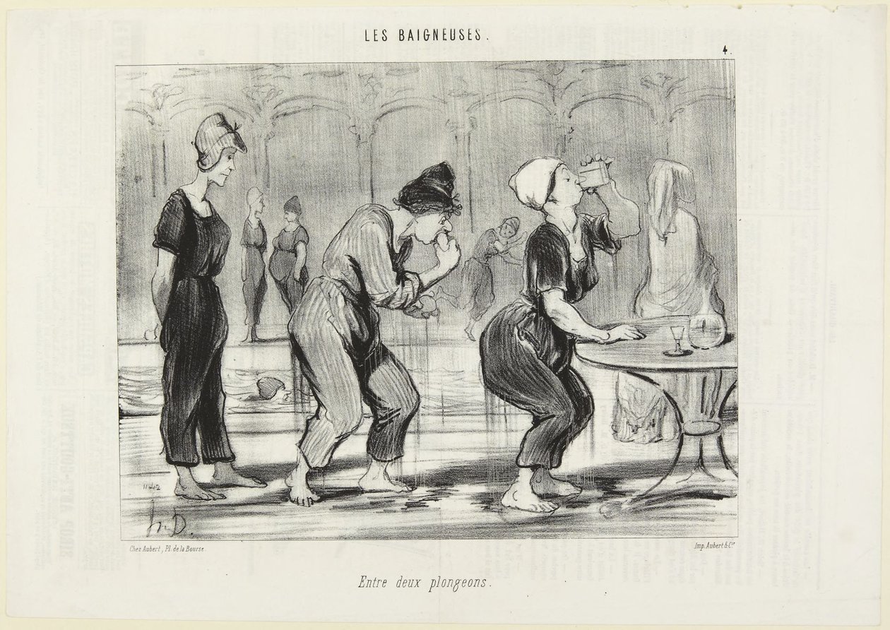 Entre deux plongeons (Két merülés között) alkotó: Honoré Daumier
