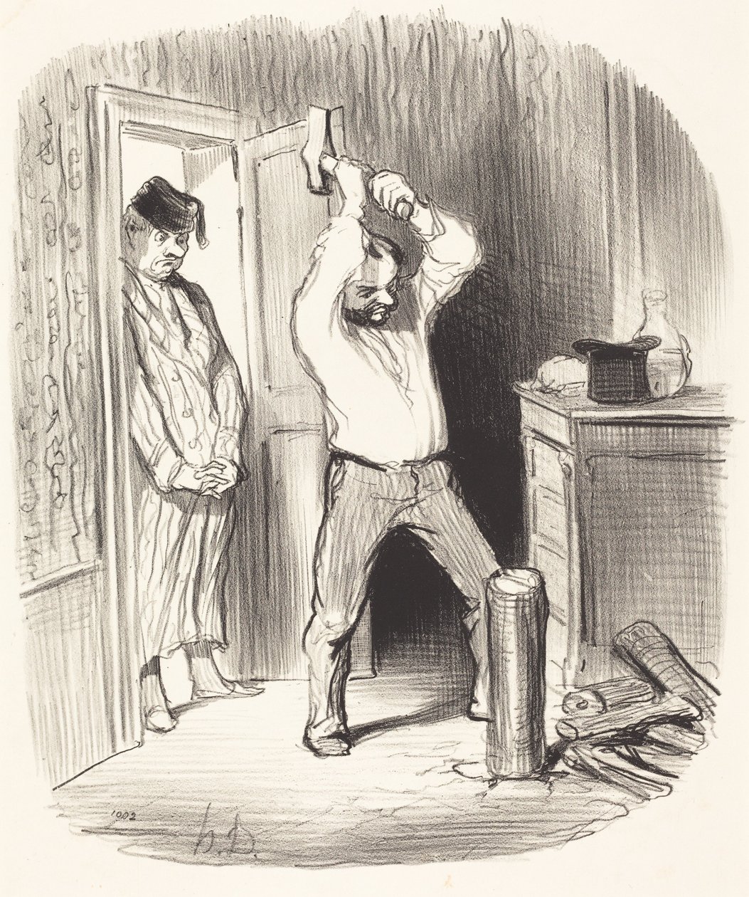 Megengedett Istennek... fát hasogatni... alkotó: Honoré Daumier