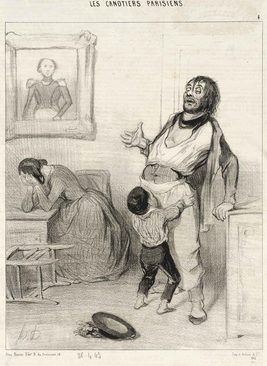 Szabad ilyen állapotban visszatérni Bercyből...? alkotó: Honoré Daumier