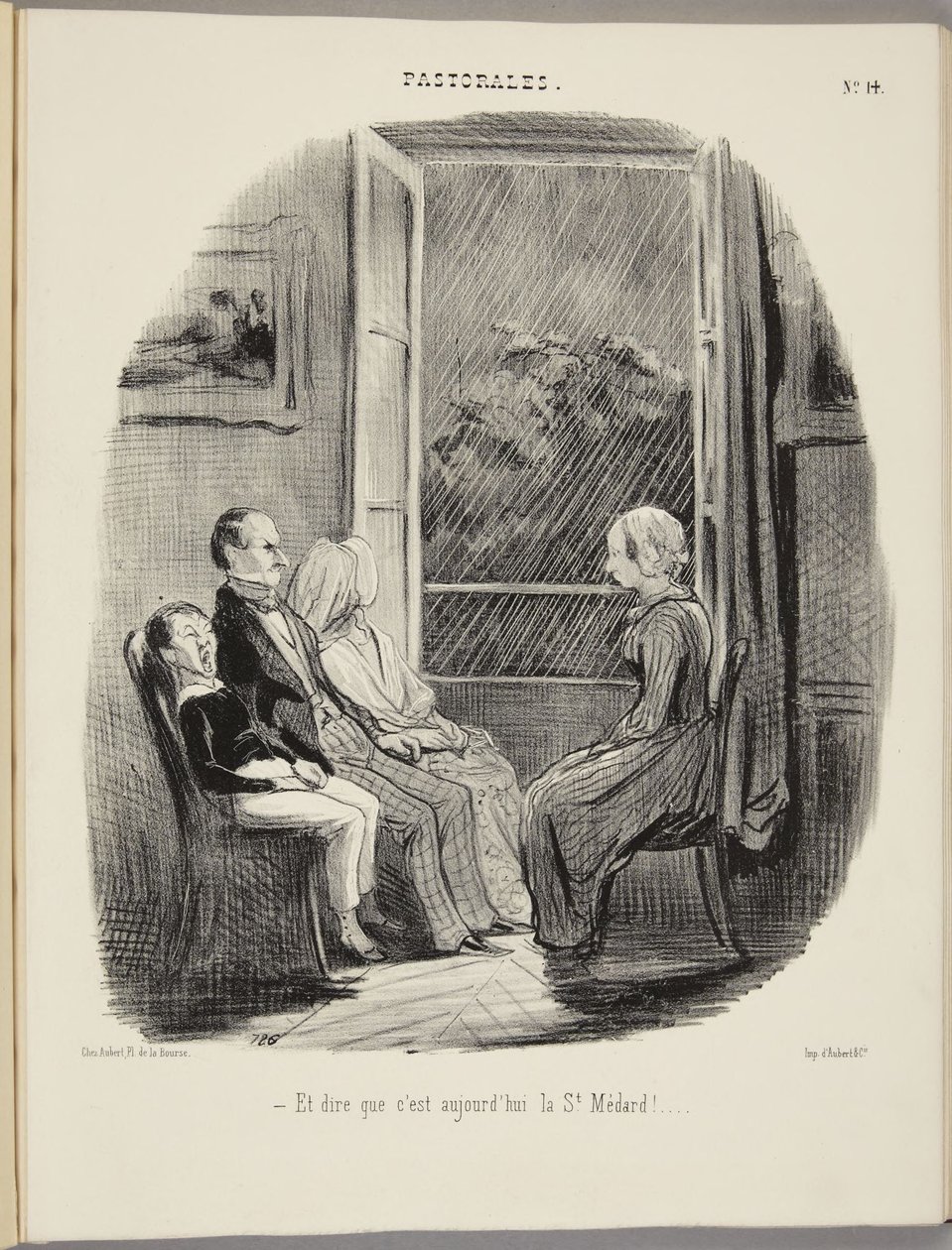 És gondolni, hogy ma van Szent Medárd napja! alkotó: Honoré Daumier