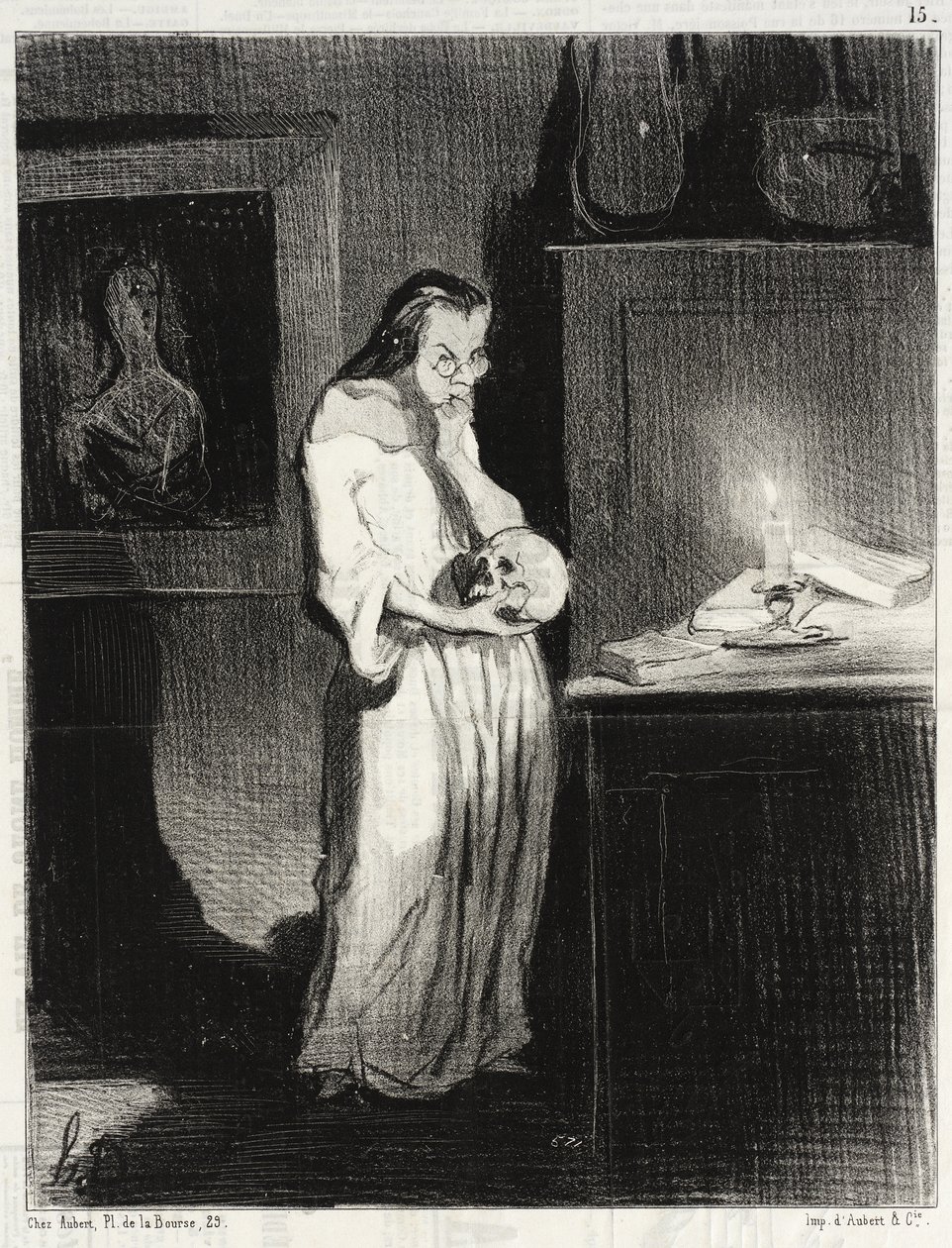Humanitárius írónő, aki odaadja magát a férfinak... alkotó: Honoré Daumier