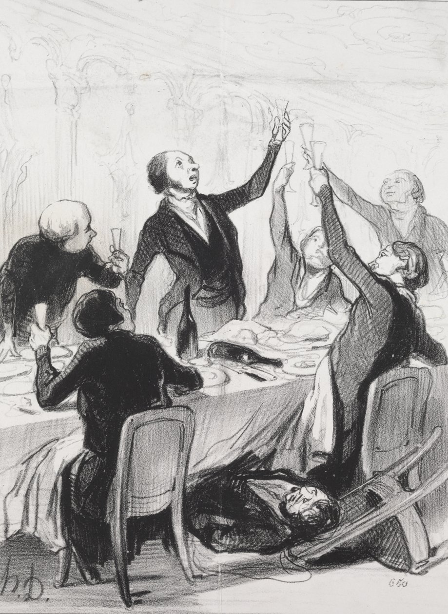 43. Toast...a mértékletességi társaságnak alkotó: Honoré Daumier