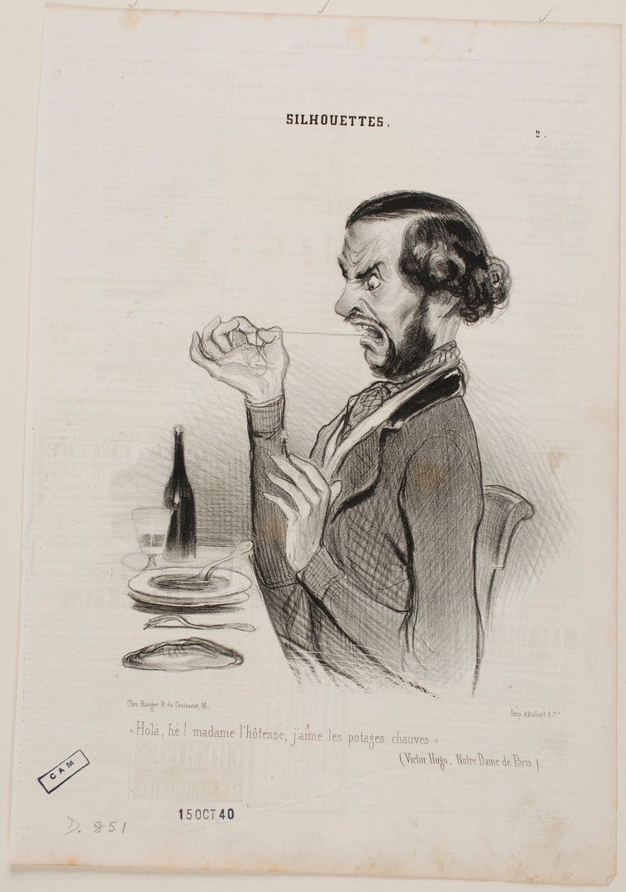 Hé! Pincérnő, én kopaszon szeretem a levesemet! alkotó: Honoré Daumier