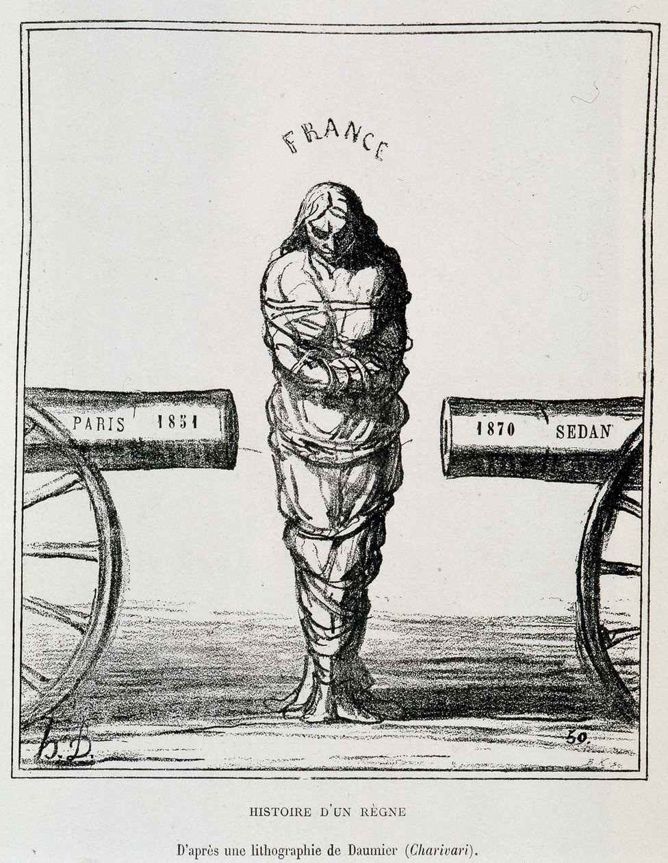 Egy Regne története: Franciaország a fogómozgásban Párizs 1851 és Sedan 1870 között – Honore Daumier litográfiája a „Le Charivari”-ban, sd. 1871 körül alkotó: Honoré Daumier