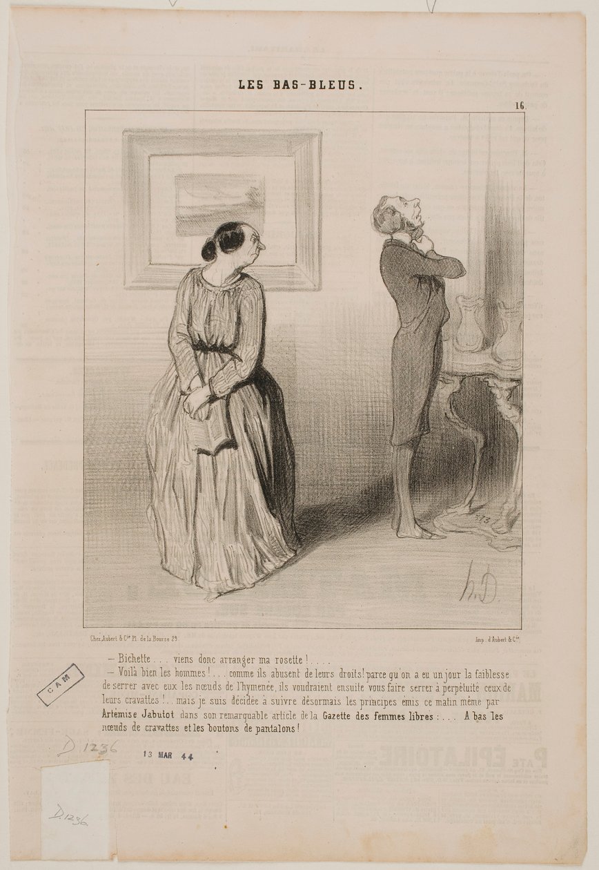 Drágám... gyere, igazítsd meg a nyakkendőmet!... alkotó: Honoré Daumier
