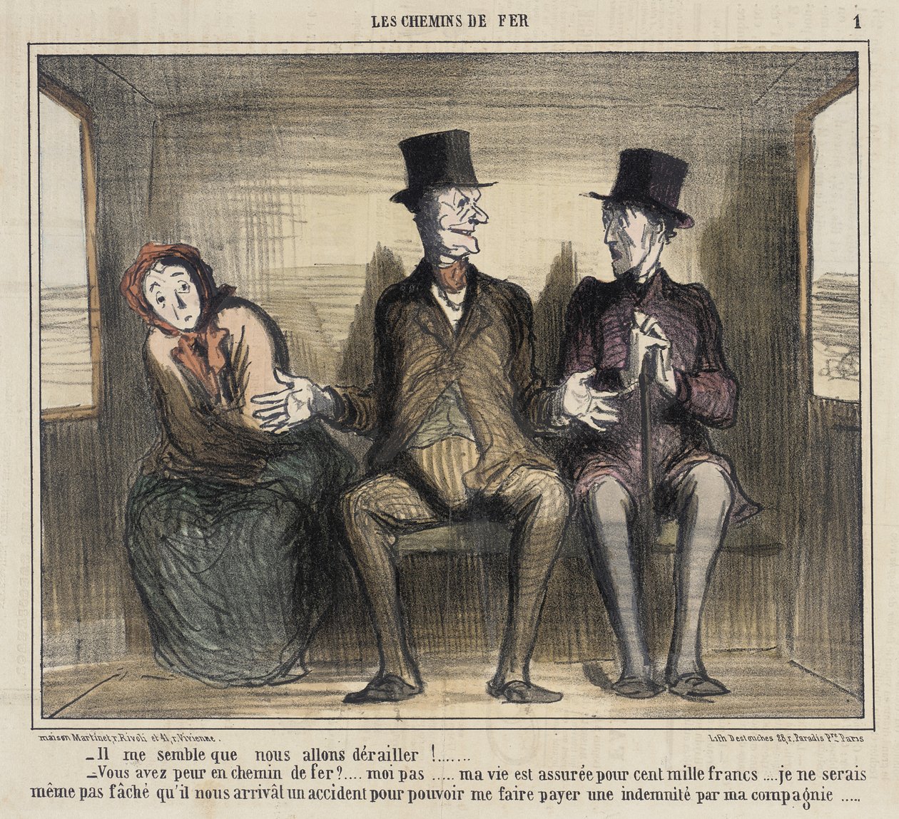 Úgy tűnik, ki fogunk siklani... alkotó: Honoré Daumier