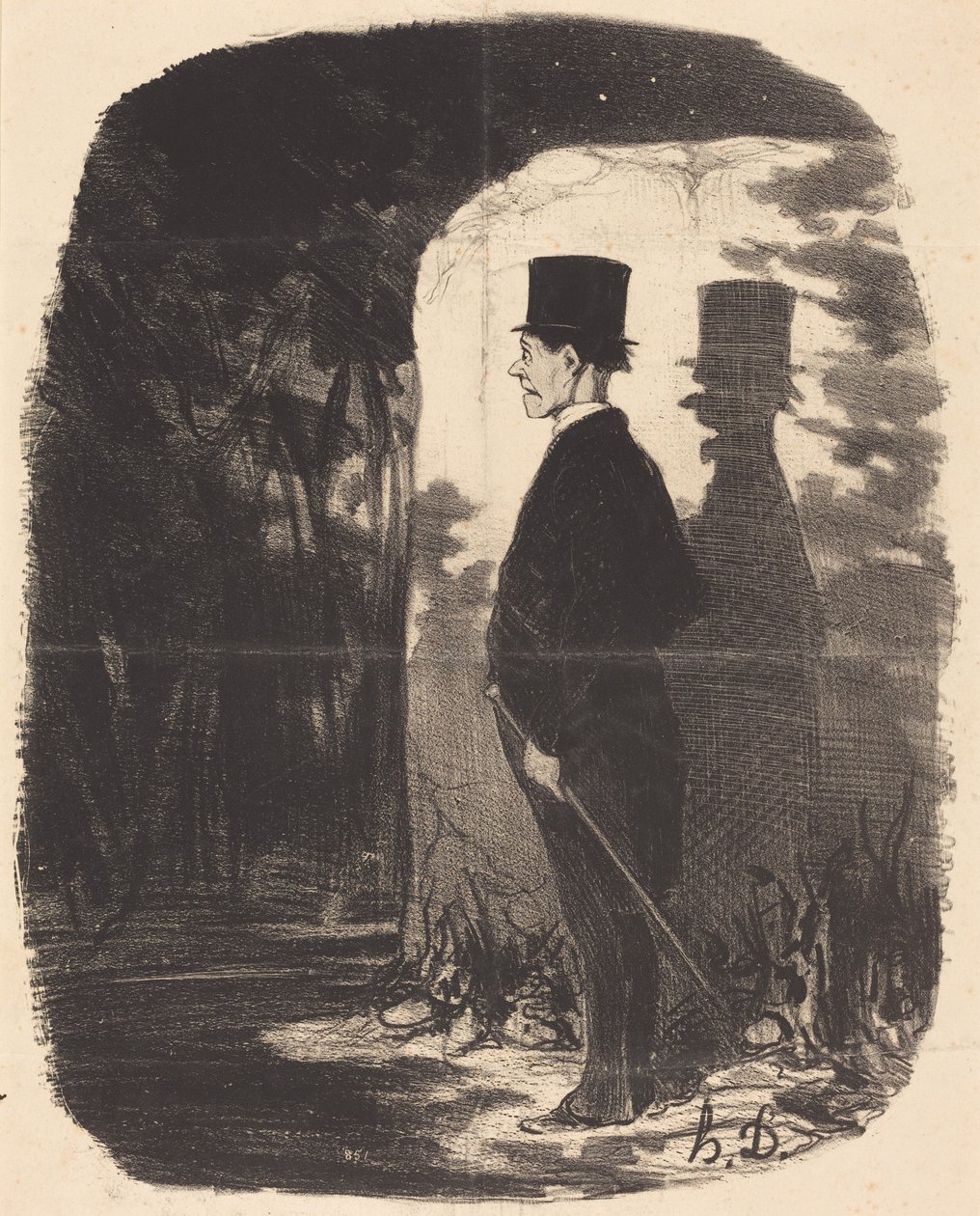 Nincs mit tenni, át kell mennem ezen az... erdőn... alkotó: Honoré Daumier