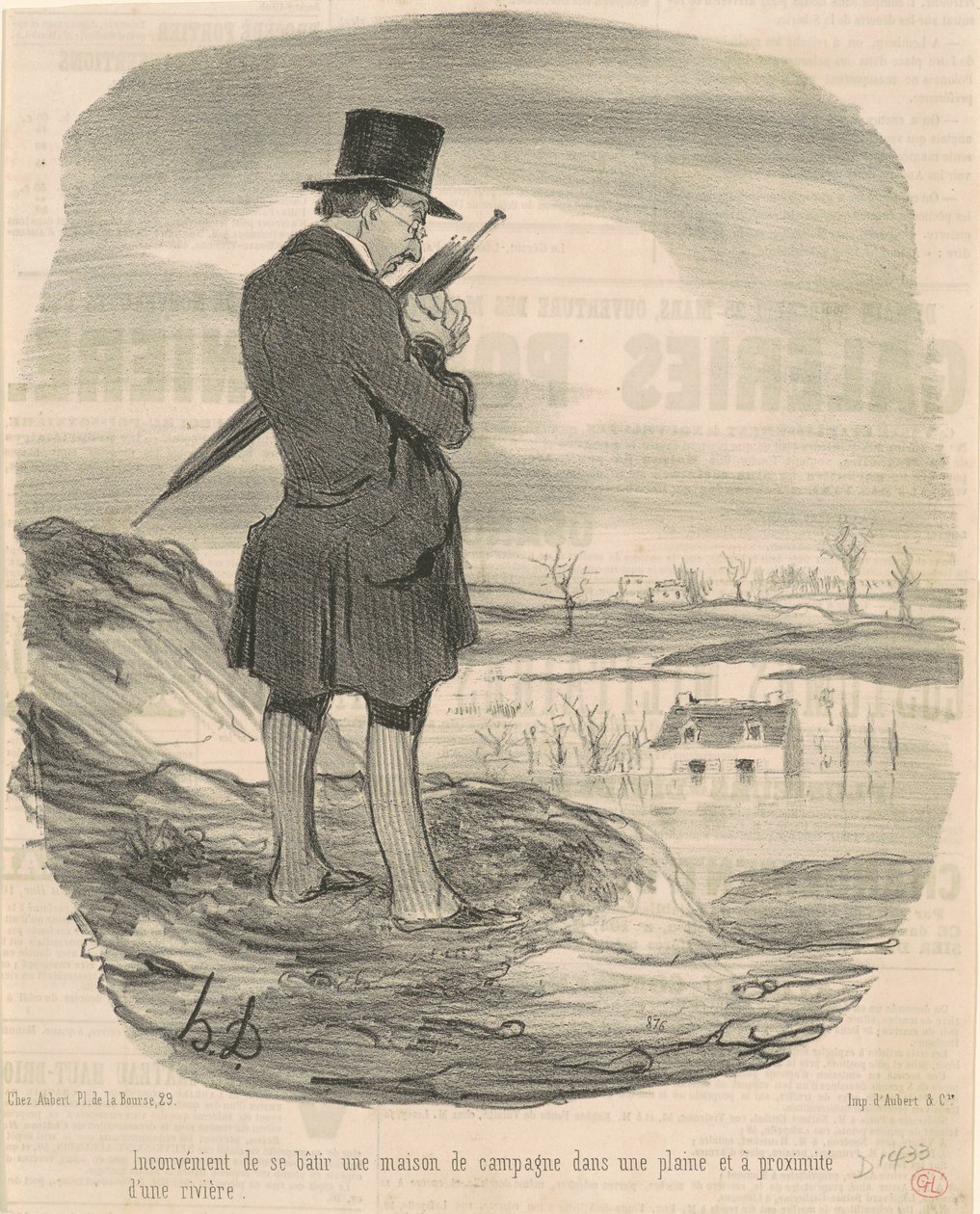 A vidéki ház építésének hátránya... alkotó: Honoré Daumier