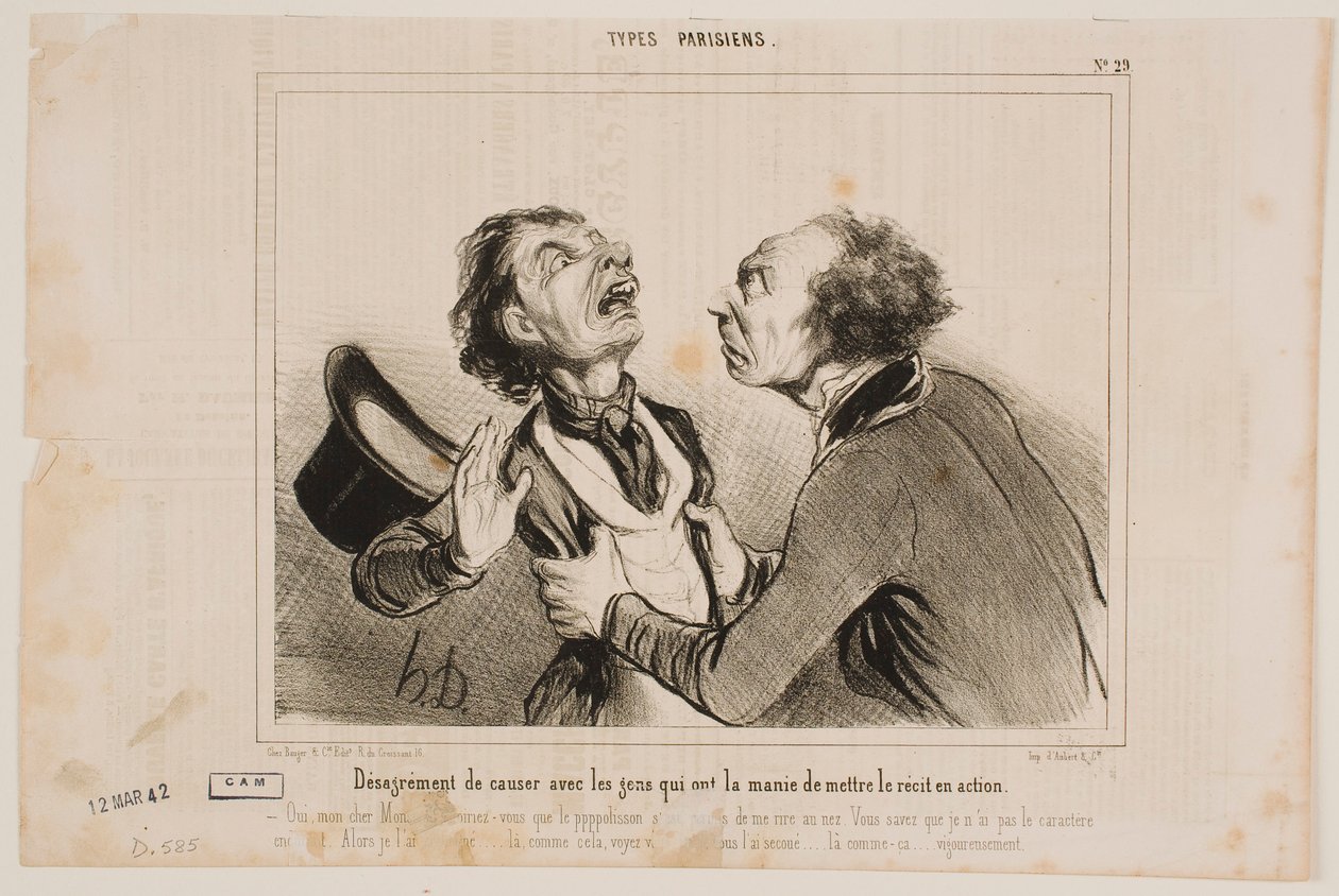 Az emberekkel való beszélgetés kellemetlensége... alkotó: Honoré Daumier