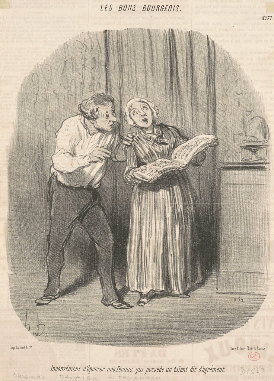 Hátránya, ha olyan nőt vesznek feleségül, akinek tehetsége van az örömszerzéshez alkotó: Honoré Daumier