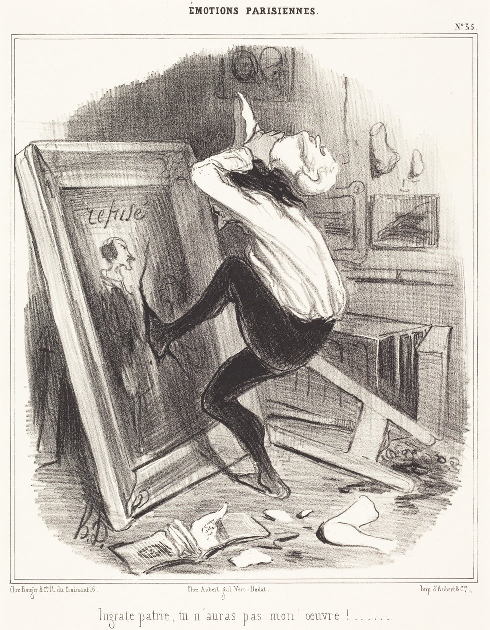 Hálátlan hazám, nem kapod meg művemet!... alkotó: Honoré Daumier
