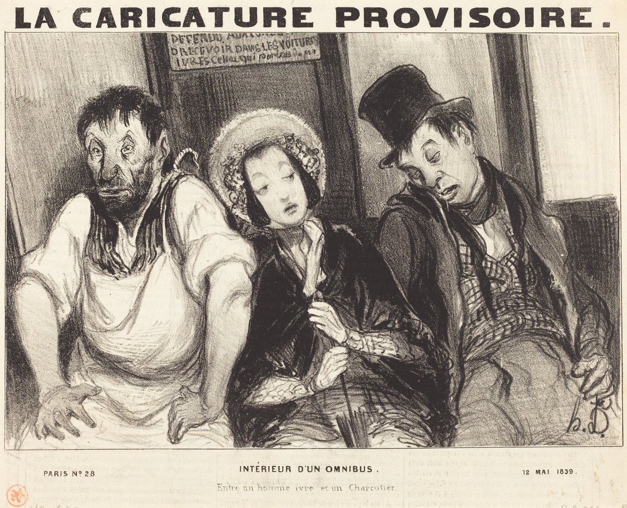 Egy omnibusz belseje alkotó: Honoré Daumier