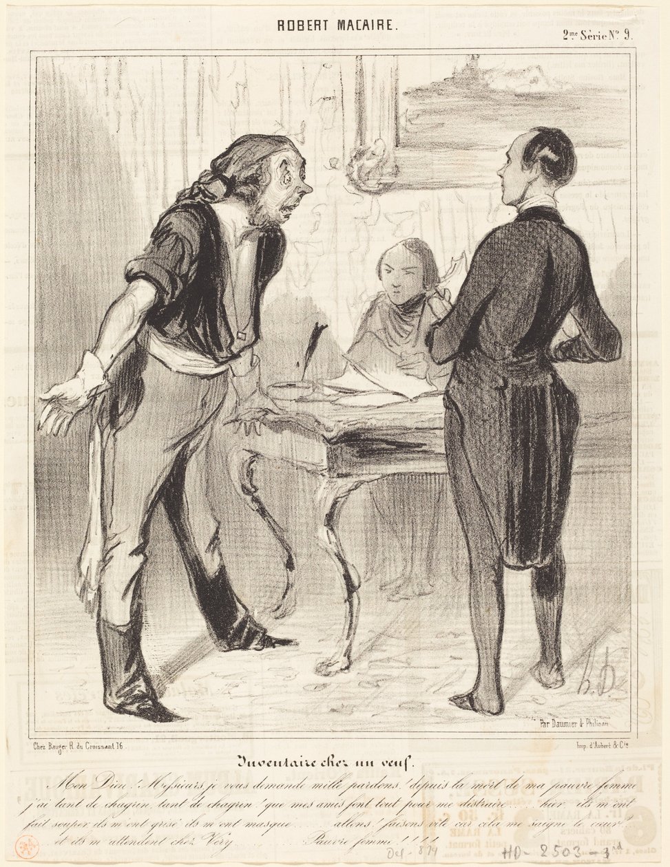 Leltár egy özvegynél alkotó: Honoré Daumier