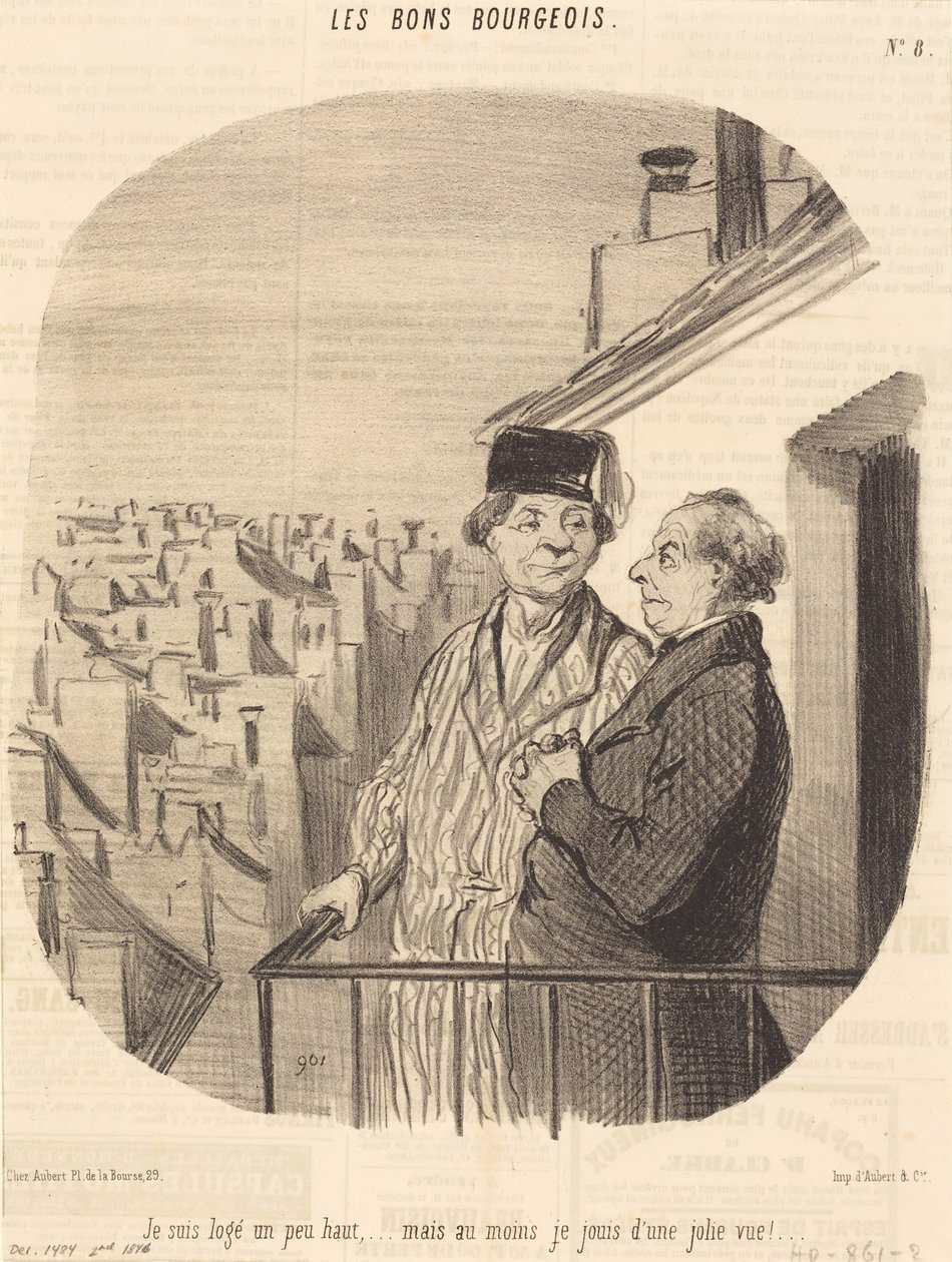 Kicsit magasan lakom... de... gyönyörű kilátásban gyönyörködöm! alkotó: Honoré Daumier