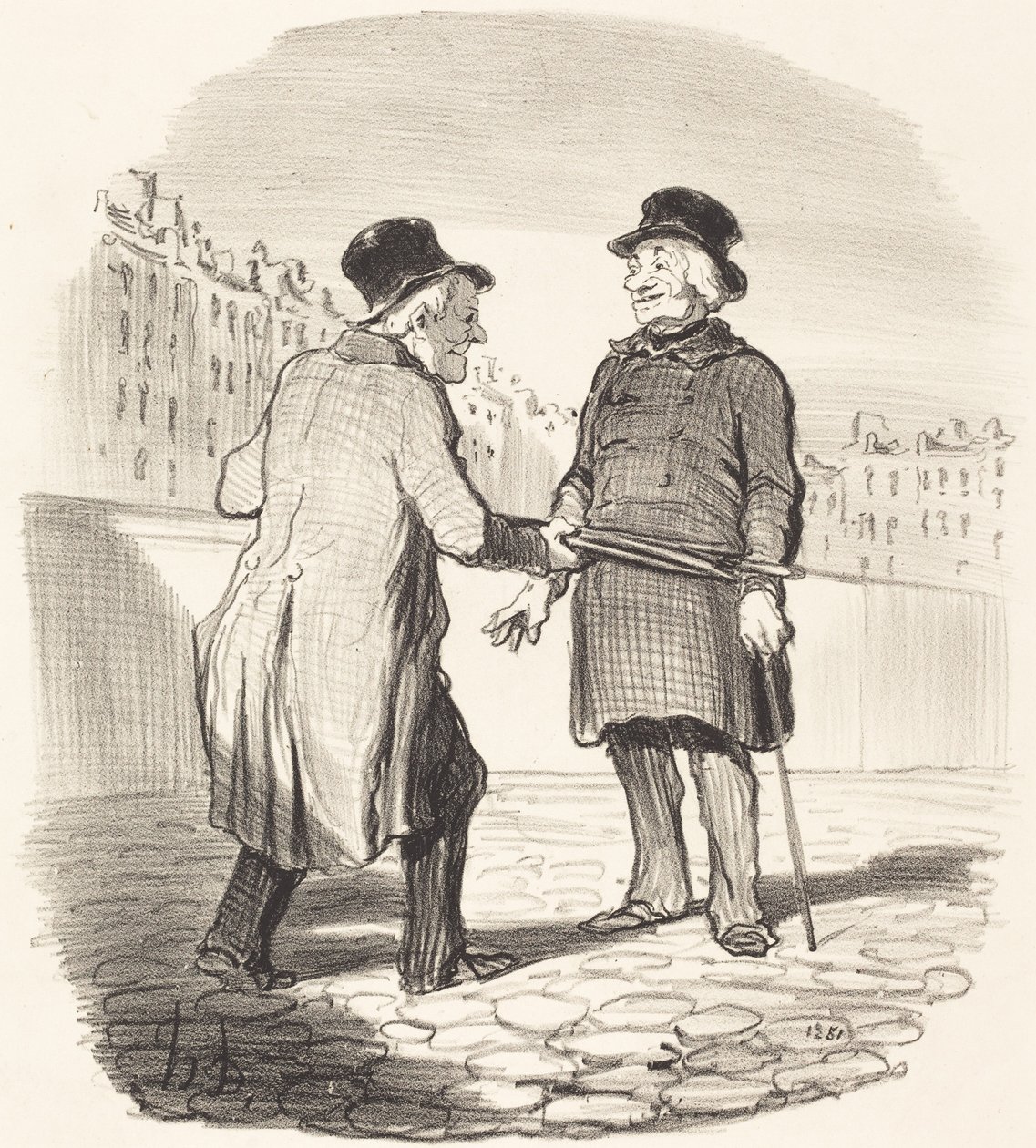 Letartóztatlak, rossz téma... alkotó: Honoré Daumier