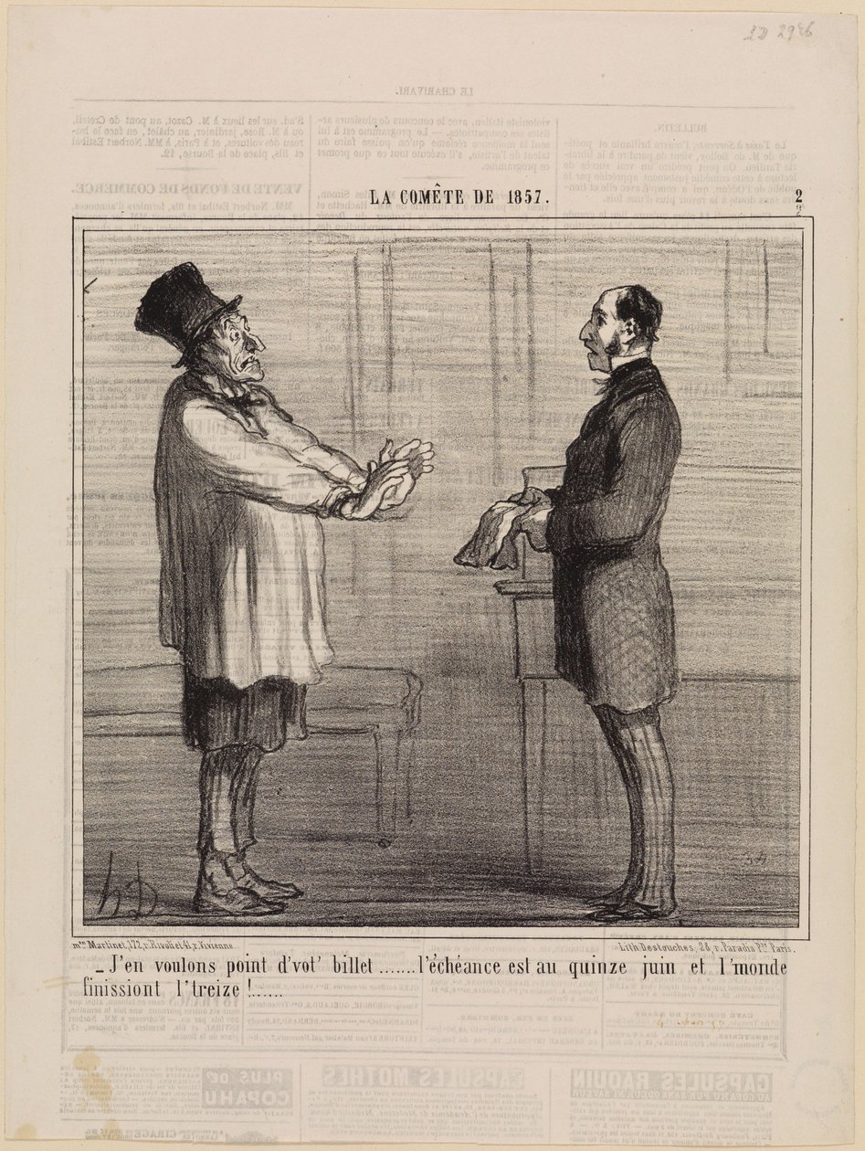 Nem kérem a jegyét (Az 1857-es üstökös, 2. tábla) alkotó: Honoré Daumier