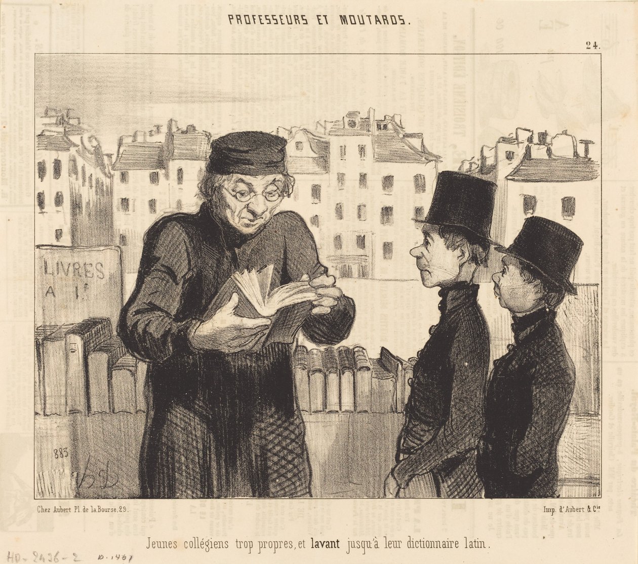 Fiatal egyetemisták... kimossák a latin szótárukat alkotó: Honoré Daumier